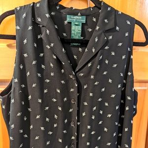 Silk sleeveless maxi dress fully lined with full length button front closure